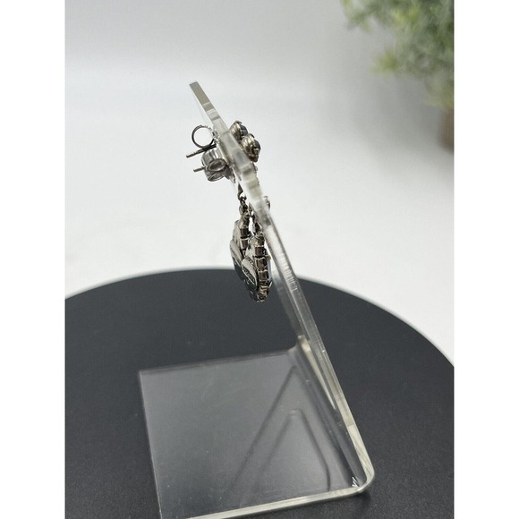 Sorrelli Beautiful‎ Vintage Black Crystal Silver Tone Dangle Earrings - Picture 7 of 15